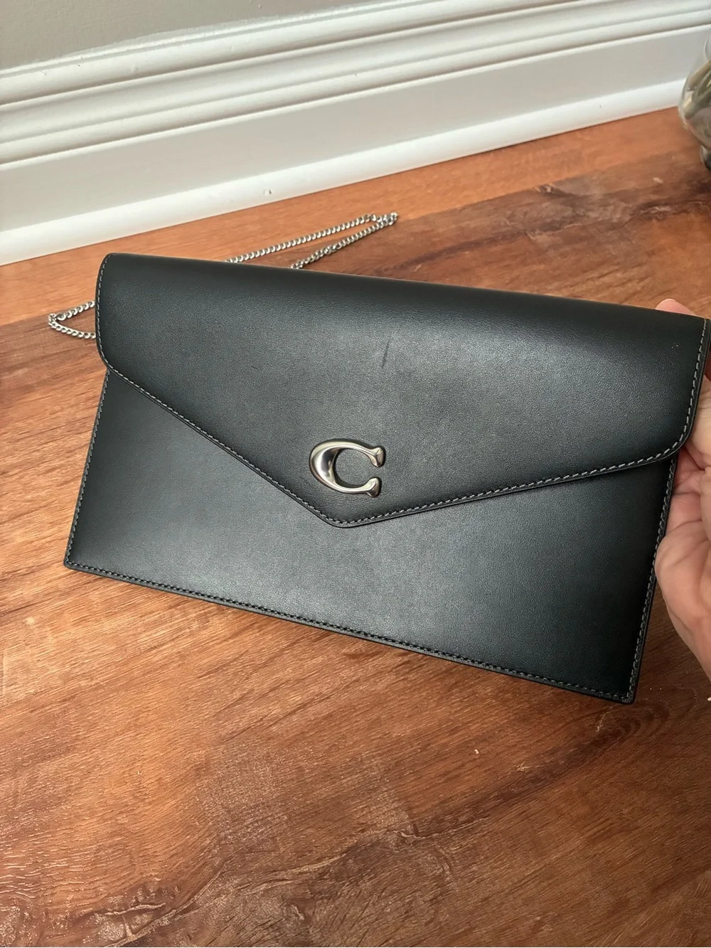 Coach Essential Small Leather Clutch Chain Crossbody Purse
